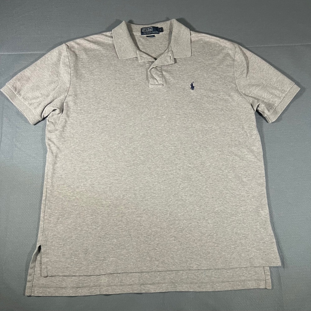 Polo Ralph Lauren Mens Gray Classic Fit Polo Shirt Short Sleeve Casual Top